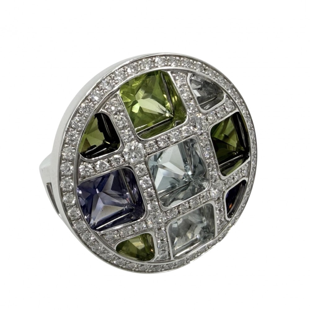 【大売出し】 カルティエ 指輪 レディース グリッド パシャ ジュエリー アクセサリー 18金WG Au750 51サイズ CARTIER K18ホワイトゴールド ダイヤモンド 約10.5号 マルチカラー 約24.4g【中古品】|VINTAGE BRAND TOKYO