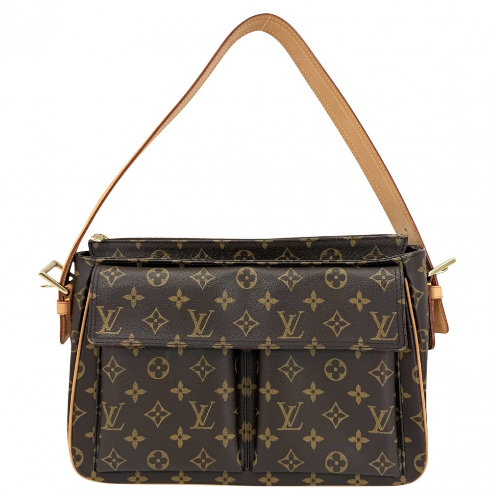 ルイヴィトン ショルダーバッグ レディース モノグラム ヴィバシテGM 虚蝉ショルダーバッグ 肩かけ LOUIS VUITTON M51163    赤銅色 茶 ゴールド金具【中古品】