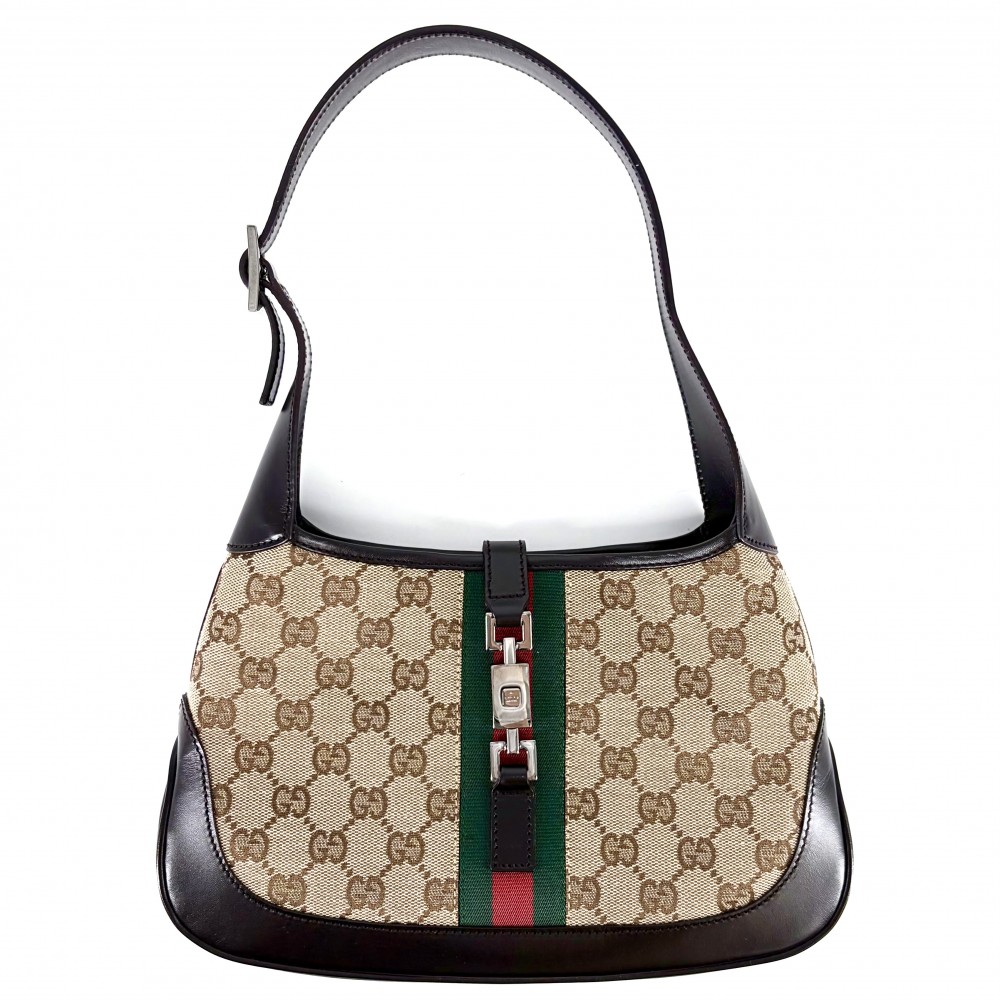 【大売出し】 グッチ ハンドバッグ レディース ジャッキー GUCCI 01147 GGキャンバス レザー ベージュ ブラウン 茶 シルバー金具【中古品】|VINTAGE BRAND TOKYO