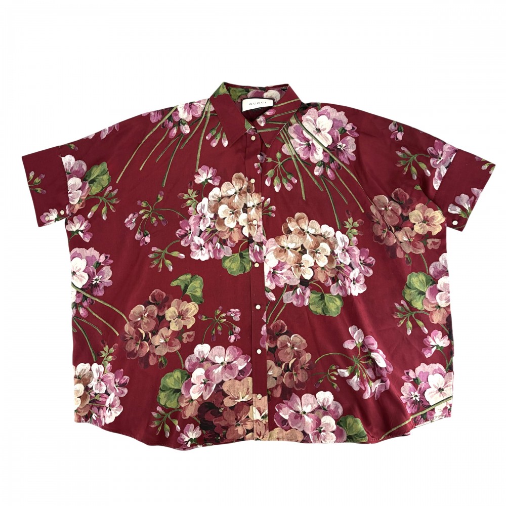 【大売出し】 グッチ 半袖シャツ レディース シルクフラワードルマンブラウス トップス アパレル 服 GUCCI 42 410345 ボルドー シルク 春 夏【中古品】|VINTAGE BRAND TOKYO