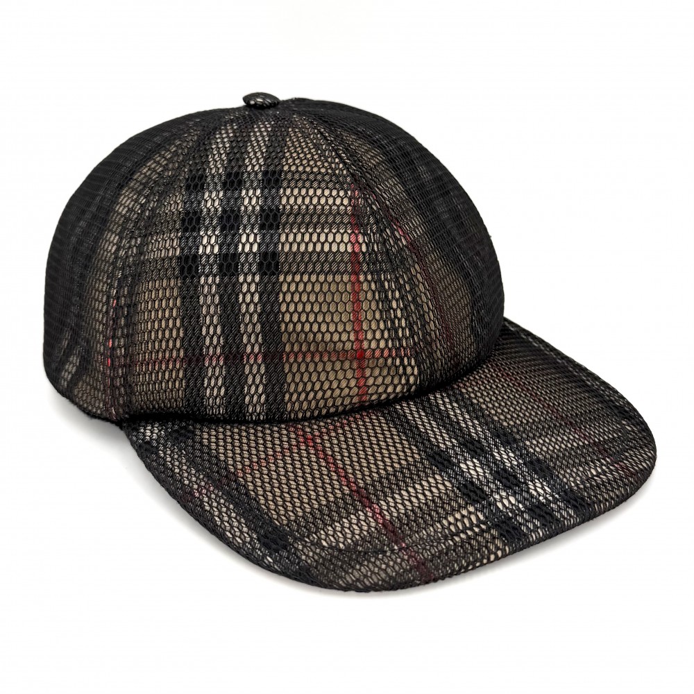 【大売出し】 バーバリー キャップ メンズ ノバチェック メッシュ 帽子 ファッションアイテム アパレル Lサイズ BURBERRY 8065590 ポリエステル ブラック 黒 ベージュ シルバー金具 美品【中古品】｜VINTAGE BRAND TOKYO
