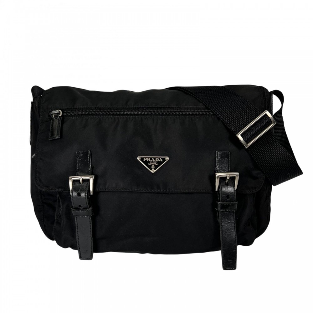 【大売出し】 プラダ ショルダーバッグ レディース PRADA ナイロン ブラック 黒 シルバー金具【中古品】|VINTAGE BRAND TOKYO