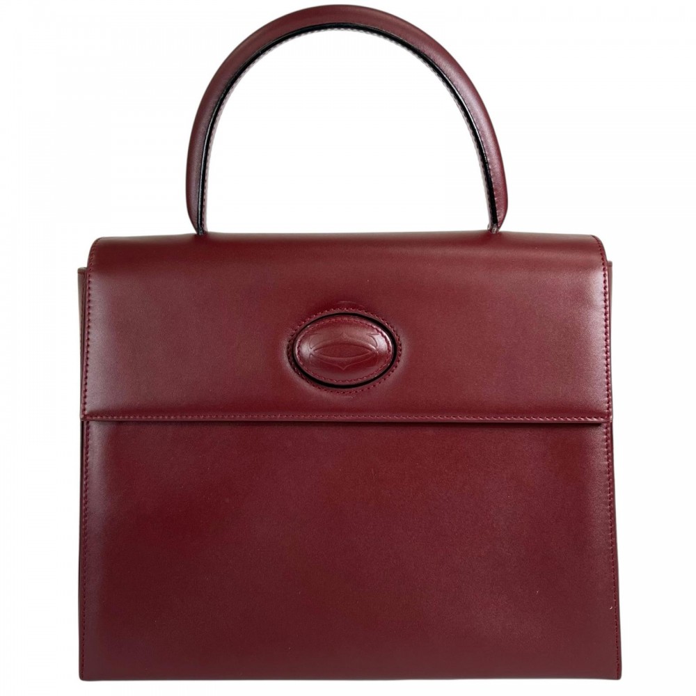 【大売出し】 カルティエ ハンドバッグ レディース マスト ドゥ カルティエ CARTIER レザー ボルドー その他金具【中古品】|VINTAGE BRAND TOKYO