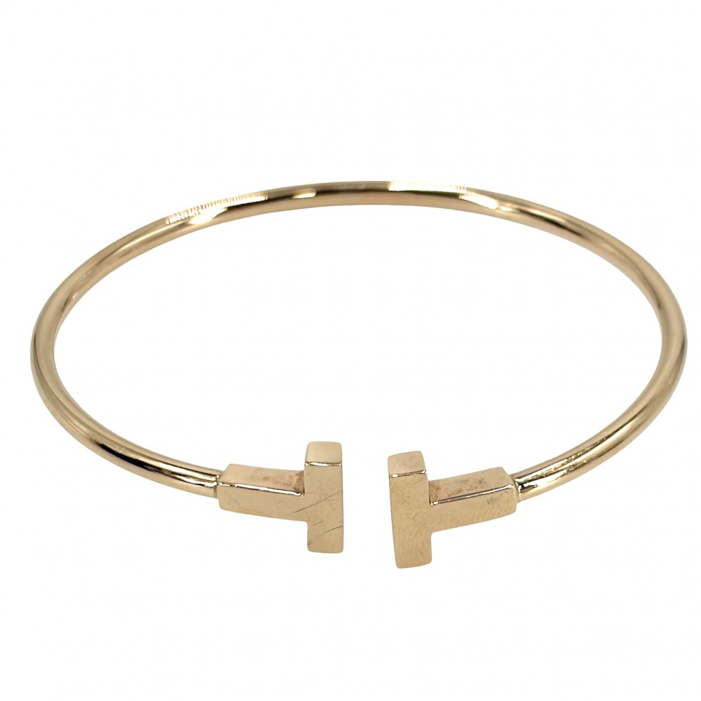 ティファニー バングル レディース ティファニーT ワイヤーブレスレット アクセサリー ジュエリー Au750 18金PG TIFFANY&Co. K18ピンクゴールド 約8.6g【中古品】｜VINTAGE BRAND TOKYO