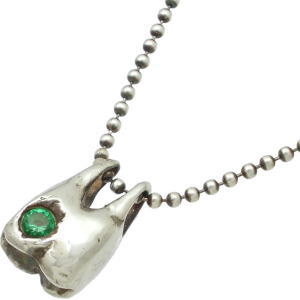 (5月)エメラルドグラスオクバ シルバーペンダントトップ*SWANKY(スワンキー)/誕生石｜シルバーアクセサリーバズショット