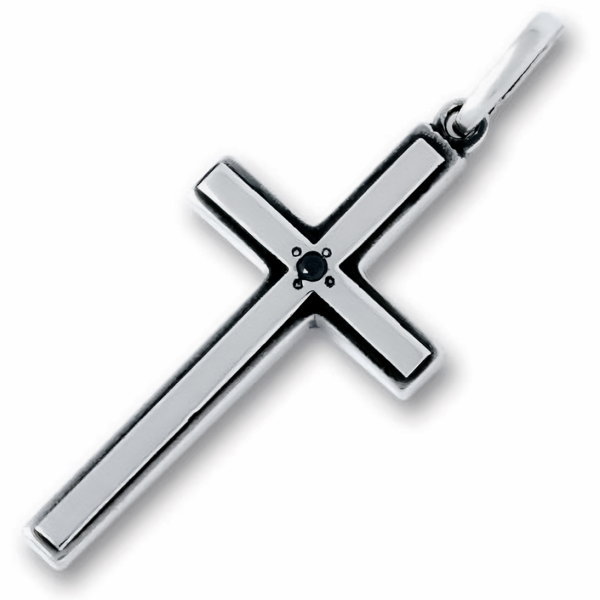 ブラックダイヤ クロス シルバーペンダントトップ*AQUA SILVER(アクアシルバー) シルバー925 メンズ レディース アクセサリー｜シルバーアクセサリーバズショット