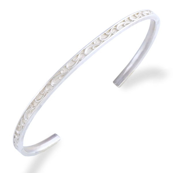 シンプル アラベスク シルバーバングル*AQUA SILVER(アクアシルバー)