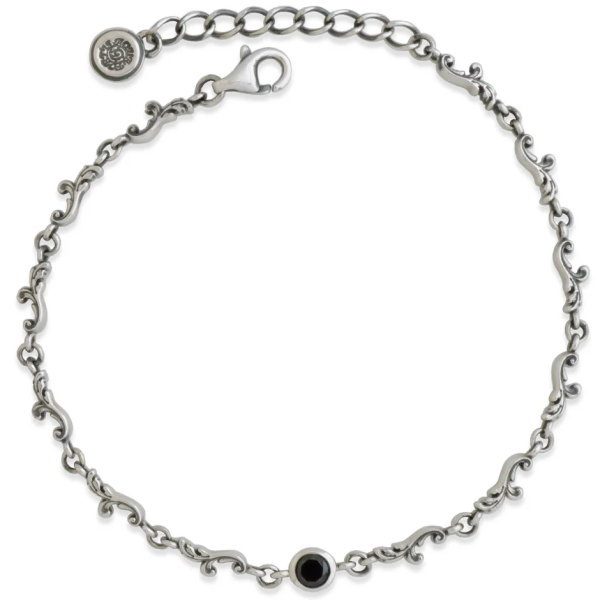 ブラックストーンアラベスク シルバーブレスレット*AQUA SILVER(アクアシルバー)