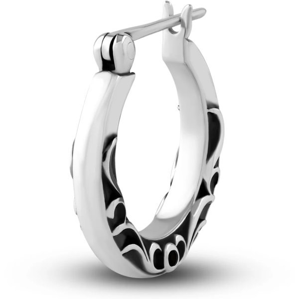 サイドアラベスク シルバーピアス(シングル) *AQUA SILVER(アクアシルバー) シルバー925 メンズ レディース アクセサリー｜シルバーアクセサリーバズショット 13,668円