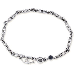 メンズブラックCZアラベスク シルバーブレスレット*AQUA SILVER(アクアシルバー)
