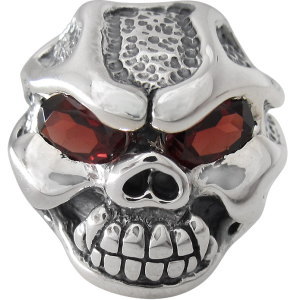 トラヴィスワーカー(TRAVIS WALKER)*ガーネットCZクリーチャースカル シルバーリング（指輪）