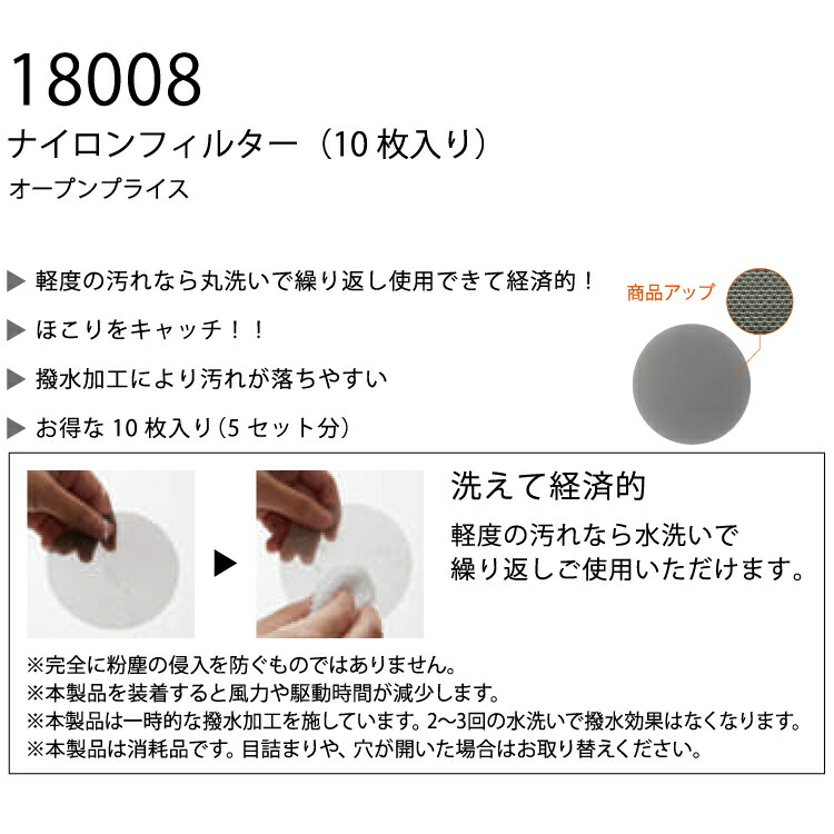 桑和【SOWA】薄型ファン用ナイロンフィルター10【G.GROUND】18008電動ファン付き空調作業服の単品パーツ【メール便送料無料】2022春夏新商品