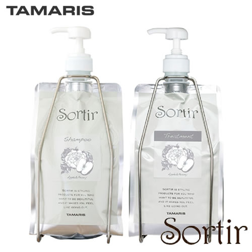 TAMARIS タマリス ソルティール アップル＆ピオニー シャンプー1000ml＆トリートメント1000g 詰替セット(ポンプ・フォルダー付)