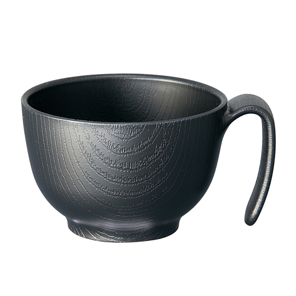 市場 181005 木目持ちやすい茶碗ハンドル付ブラック：ビースタイル市場店