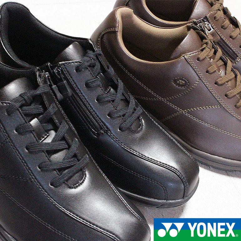 YONEX ヨネックス 力強さ座布団 MC41 黒・暗然たる赤銅色 メンズ ウォーキングシューズ 周遊シューズ スニーカー 靴 紐靴 チャック付き添い人 サイドジップ