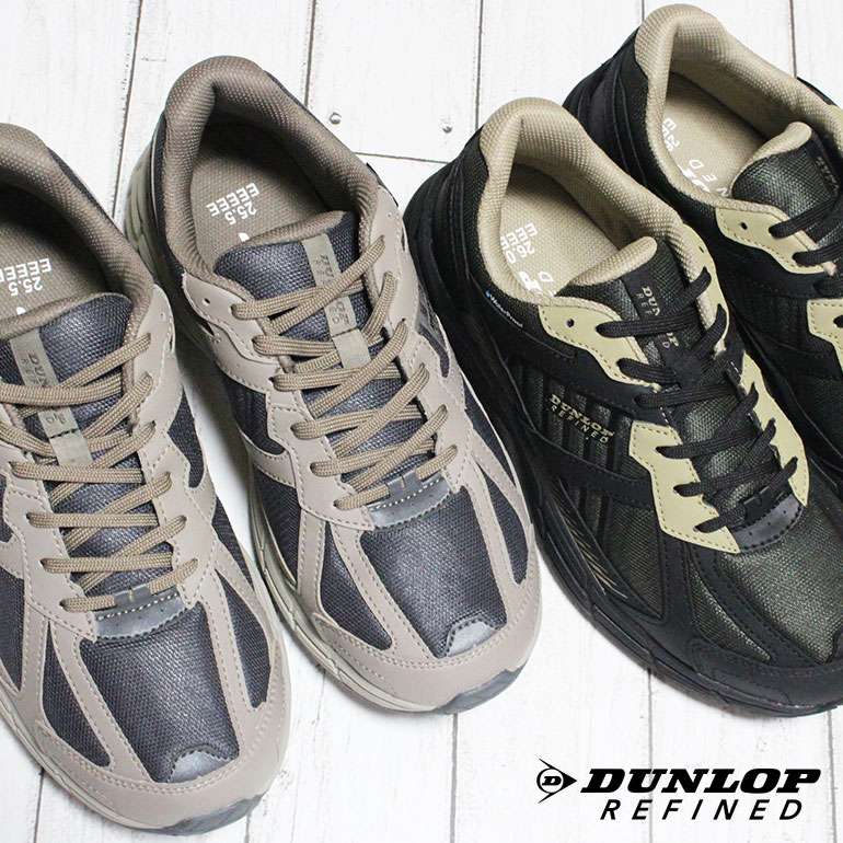 ダンロップ DUNLOP 防水スニーカー DM2003WP モスグリーン サンド 25cm～30cm メンズ 防水スニーカー ウォーキングシューズ 紳士靴 紐靴 防水靴 合成皮革 5E 幅広 ワイド DUNLOP REFINED