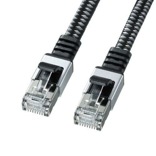 【5個セット】 サンワサプライ カテゴリ6AメッシュフラットLANケーブル KB-FL6AME-15BKX5|Bサプライズ 店