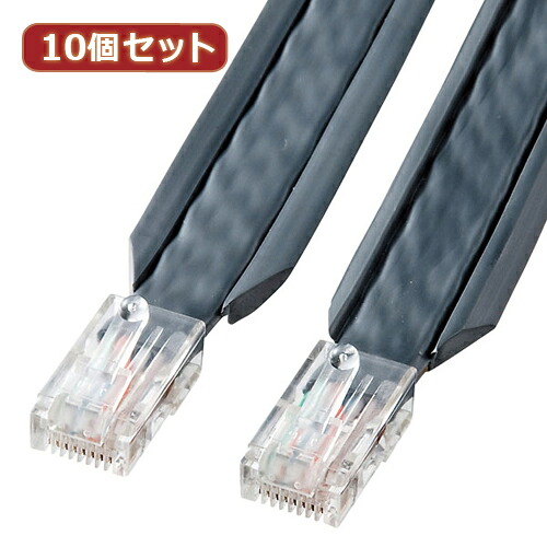 10個セット サンワサプライ アンダーカーペットLANケーブル(グレー・3m) KB-CP5-03X10 母の日 ギフト 2026 贈り物 プレゼント 母 父 父の日 ペアギフト