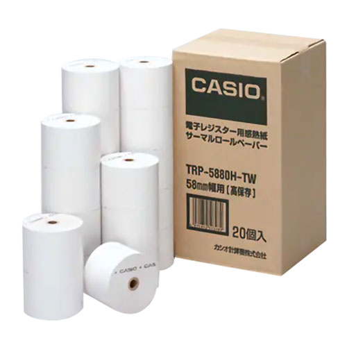 カシオ計算機 サーマルロールペーパー 58mm×80mm 感熱紙(高保存) 1箱(20個入) TRP-5880H-TW|Bサプライズ 店