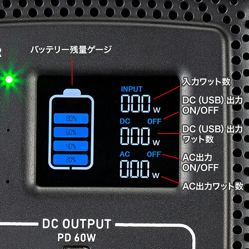 サンワサプライ ポータブル電源(500Wh) BTL-RDC23 PCアクセサリー