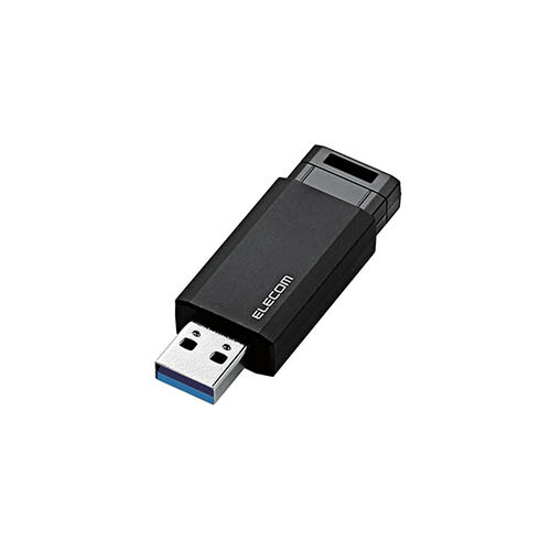 エレコム USBメモリー USB3.1(Gen1)対応 ノック式 オートリターン機能付 128GB ブラック MF-PKU3128GBKX5
