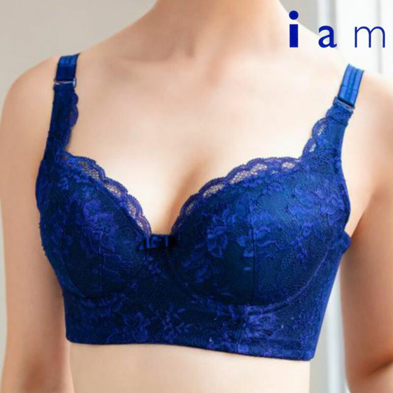 新iam　イアム　ロングブラジャー　（カラー全２色）　【ＮＥＷ】 ３／４カップ バストライン ストレッチレース 補正インナー フィット 光電子 シルクプロテイン 肌触り 着心地 高機能 保湿 吸湿 保温