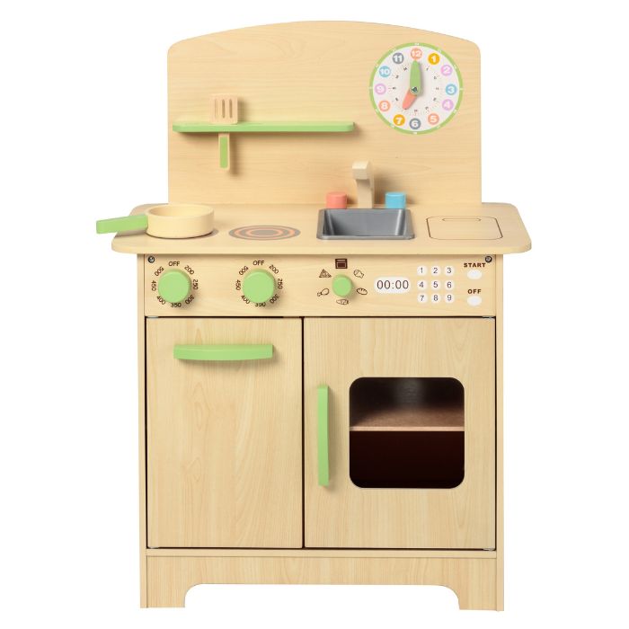 O Woody World キッチンセットグリーン ウッディワールド 木製 おもちゃ ままごと 3歳 ごっこ遊び 室内遊び ギフト プレゼント 誕生日 お祝い 贈り物 ブラックフライデー クリスマス