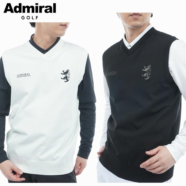 【掘り出し物!!30％OFF!!】【2025年秋冬真似形】 Admiral Golf アドミラルゴルフ  公演 浅V編み物より良い (メンズ) ADMA552  静電気和らげる 成人男性 ゴルフ御召しもの 分かりやすい ※より良いのみ 【B-ONE-Y】