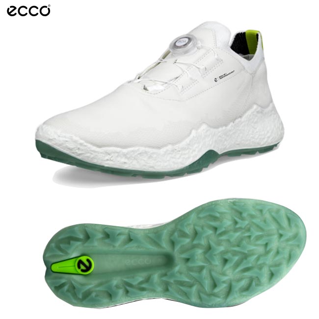 【2025年モデル】 ECCO エコー golf biom h5 hybrid men レザーウォータープルーフゴルフシューズ スパイクレスシューズ (メンズゴルフシューズ)　カラー:ホワイト 138024-01007 【B-ONE】