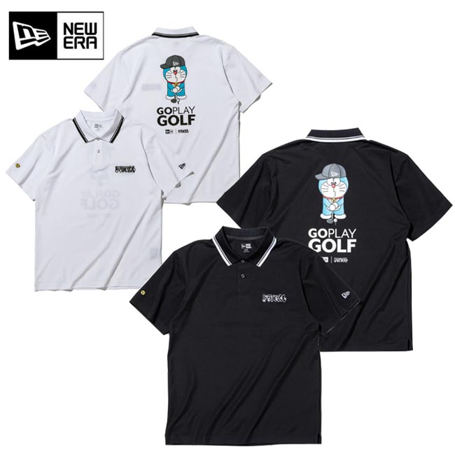 NEW ERA (ニュー内鰓)  14935370,14935371 半袖 鹿の子 スポーツシャツ ドラえもん GO PLAY GOLF | 白いこと 黒いこと 襟付き添い人 抗菌 紫外線撥ねのける 吸水速乾 ゴルフ御召しもの 【B-ONE-Y】