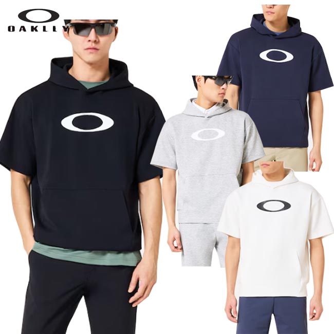 【2026年春夏モデル】 OAKLEY (オークリー) Oakley Enhance Qd Fleece S/S Hoody 5.0 FOA408785 半袖トレーナー フード付き ポケット付き (メンズ) 吸汗速乾 伸縮性 カジュアル スポーツウェア トレーニングウェア　スウェット 柔らか フーディ 【B-ONE-Y】