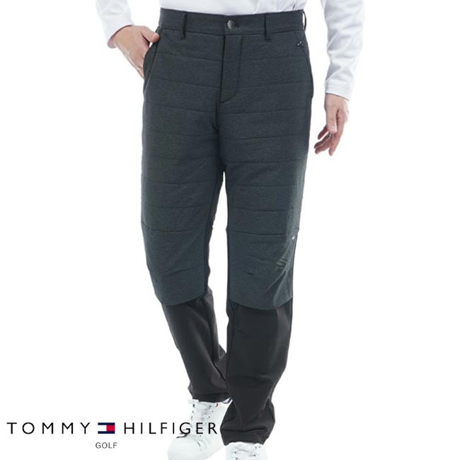 【バーゲン!!30％OFF!!】【2025年秋冬モデル】 TOMMY HILFIGER GOLF トミー ヒルフィガー ゴルフ ハイブリット 中綿ロングパンツ（メンズ) THMA588 紳士 ゴルフウェア ロングパンツ カジュアル ストレッチ 保温 裏起毛 ブラック 黒【B-ONE-Y】