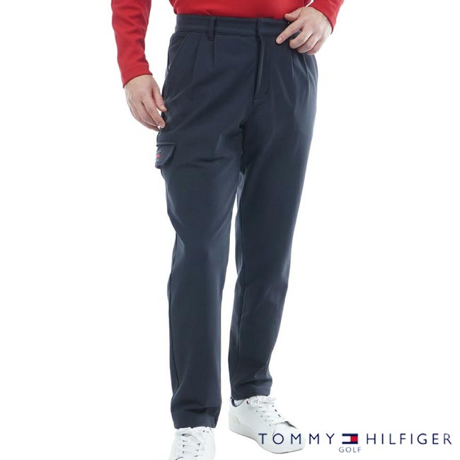 【バーゲン!!30％OFF!!】【2025年秋冬モデル】 TOMMY HILFIGER GOLF トミー ヒルフィガー ゴルフ ツータック リラックス テーパードパンツ（メンズ) THMA576 紳士 ゴルフウェア ロングパンツ カジュアル 裏フリース あたたか 無地 大きいサイズ 3L 【B-ONE-Y】｜ゴルフショップB-ONE