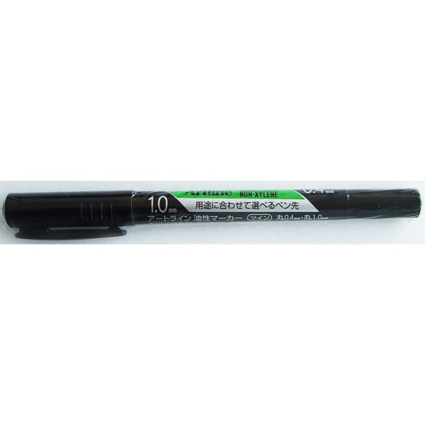 黒マーカー 6mm ツインマーカー 黒 油性 太6mm/細0.8mm 2本入 (100円ショップ