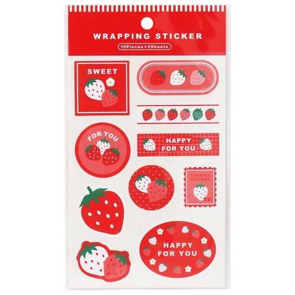 【楽天市場】ラッピングシール いちご柄 20片(10片×2シート)入 [色柄指定不可] (100円ショップ 100円均一 100均一 100均