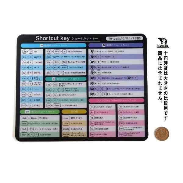 楽天市場 マウスパッド ショートカットキープリント １８ ２２ｃｍ 100円雑貨 日用品卸 Bababa