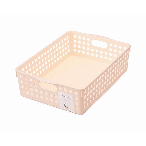 MINNA NO TABO 収納バスケット 中型 ホワイト/レッド ちどり産業 かご カラーボックス 収納バスケット レース生地