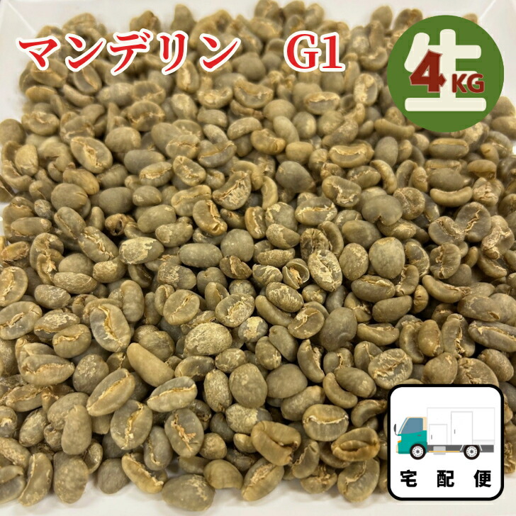 【マラソン 4/14 20:00～4/17 09:59 最大20％OFF＋P5倍】コーヒー生豆 インドネシアマンデリン G1 未焙煎 4.0KG 高級珈琲生豆 メール便 送料無料 お試し 買い回り ポイント消化 きまめ なままめ