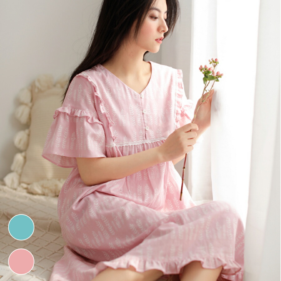 パジャマ レディース 半袖 綿100 ガーゼ パジャマ レディース 春 夏 秋 ワンピース 夏 前開き 部屋着 ルームウェア レディース 可愛い 前開き ワンピース 春 綿100 外出 ネグリジェ 院 介護 産後 産前 入院 産院 出産準備 母の日 誕生日