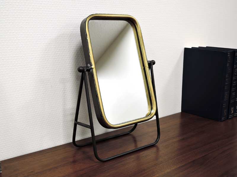 アンティーク　アイアン　スタンドミラー 楽天市場】アイアン スタンドミラー L 鏡 ミラー 卓上 卓上ミラー