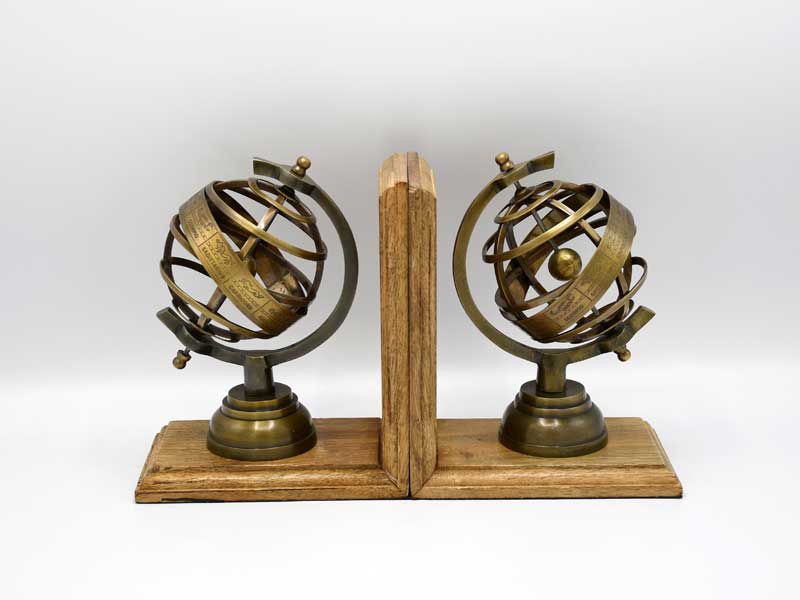 【アンティーク】地球儀の本立て 楽天市場】ブックエンド 地球儀 globe グローブ アンティーク調