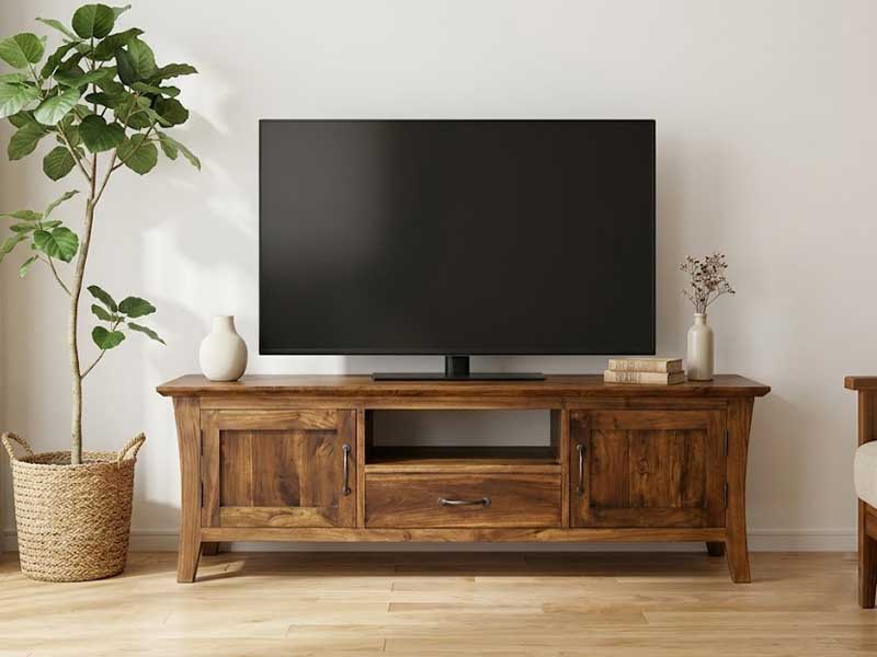テレビボード チーク 無垢 幅150cm テレビ台 テレビスタンド おしゃれ 木製 アンティーク調 TV台 ローボード チーク材 天然木 無垢材 アジアン 北欧【コルベッティ】｜BABI FURNITURE