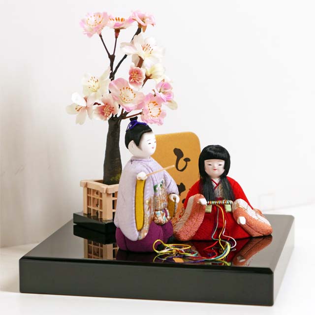 雛人形 コンパクトサイズのかわいい創作木目込み雛人形桜飾り 木目込み 雛 木目込人形飾り ひな人形 30,030円