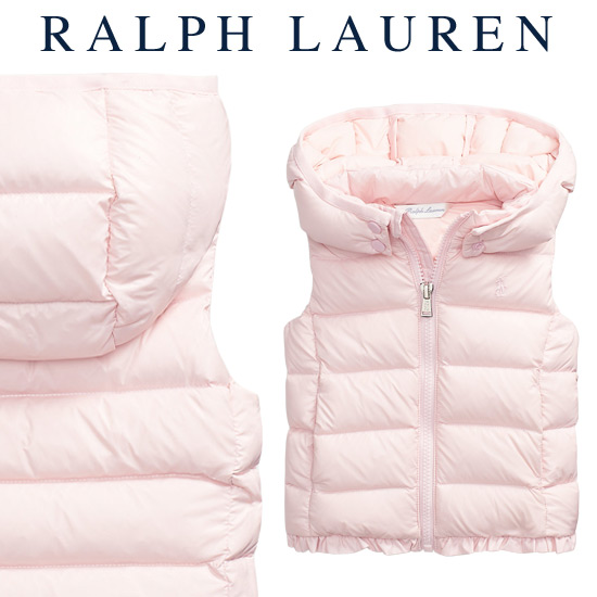 【楽天市場】ラルフローレン【Ralph Lauren】フード付ダウンベスト（ピンク）【あす楽対応】（ベビー 出産祝い 赤ちゃん 女の子 防寒