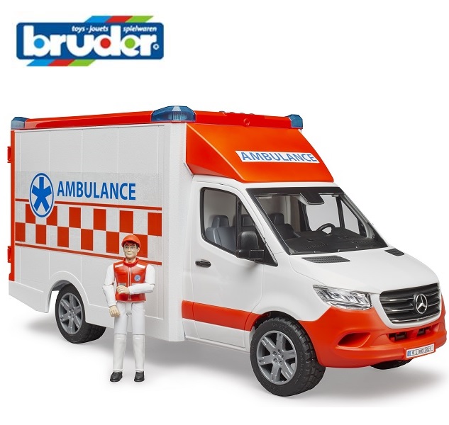 Bruder（ブルーダー）MB 救急車（フィギュア付き） プロシリーズ メルセデス・ベンツ BR02676 ドイツ製 まちで働く車 【北海道・沖縄及び離島発送不可】