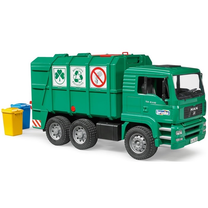 bruder green garbage truck