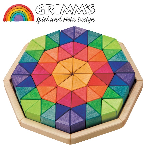 グリムス GRIMM'S にじのオクタゴン（大）GM43280 積み木 楽天市場】にじのオクタゴン 小 32pcs グリムス グリム GRIMM'S