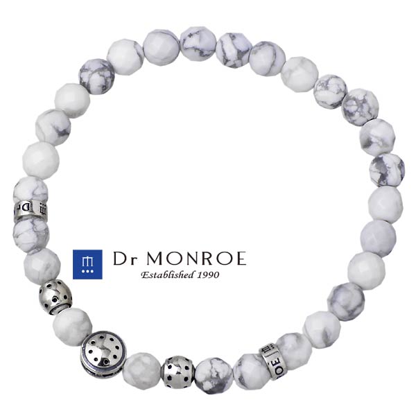 【ポイント2倍！マラソン期間中】 ドクターモンロー Dr MONROE カットストーン ブレスレット アクセサリー メンズ ハウライト BS-02-SV-HOW