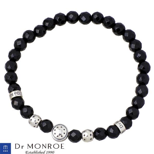 【ポイント2倍！マラソン期間中】 ドクターモンロー Dr MONROE カットストーン ブレスレット アクセサリー メンズ オニキス BS-02-SV-OX