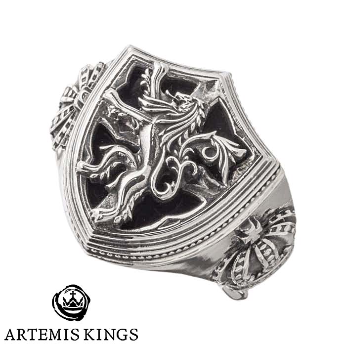 【ポイント2倍！マラソン終了まで】 アルテミスキングス ARTEMIS KINGS ライオン シールド シルバー リング 指輪 13～21号 AKR0065｜Baby・Sies（ベイビー・シーズ）